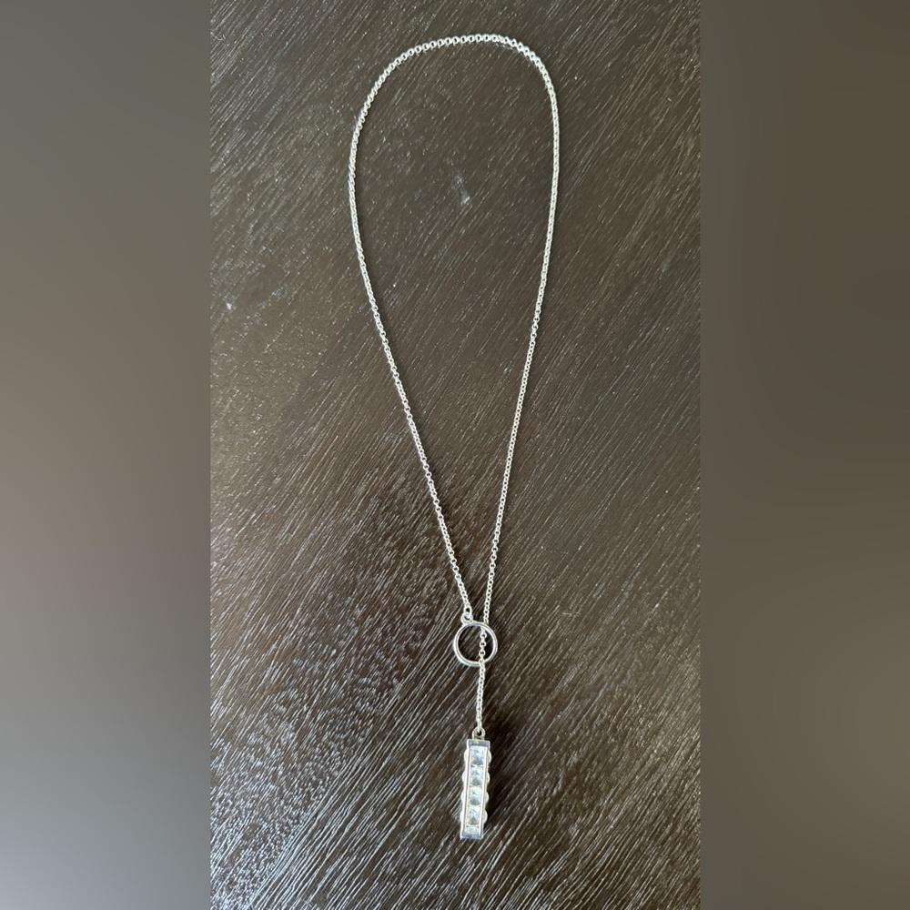 Silver Necklace with Crystal Pendant